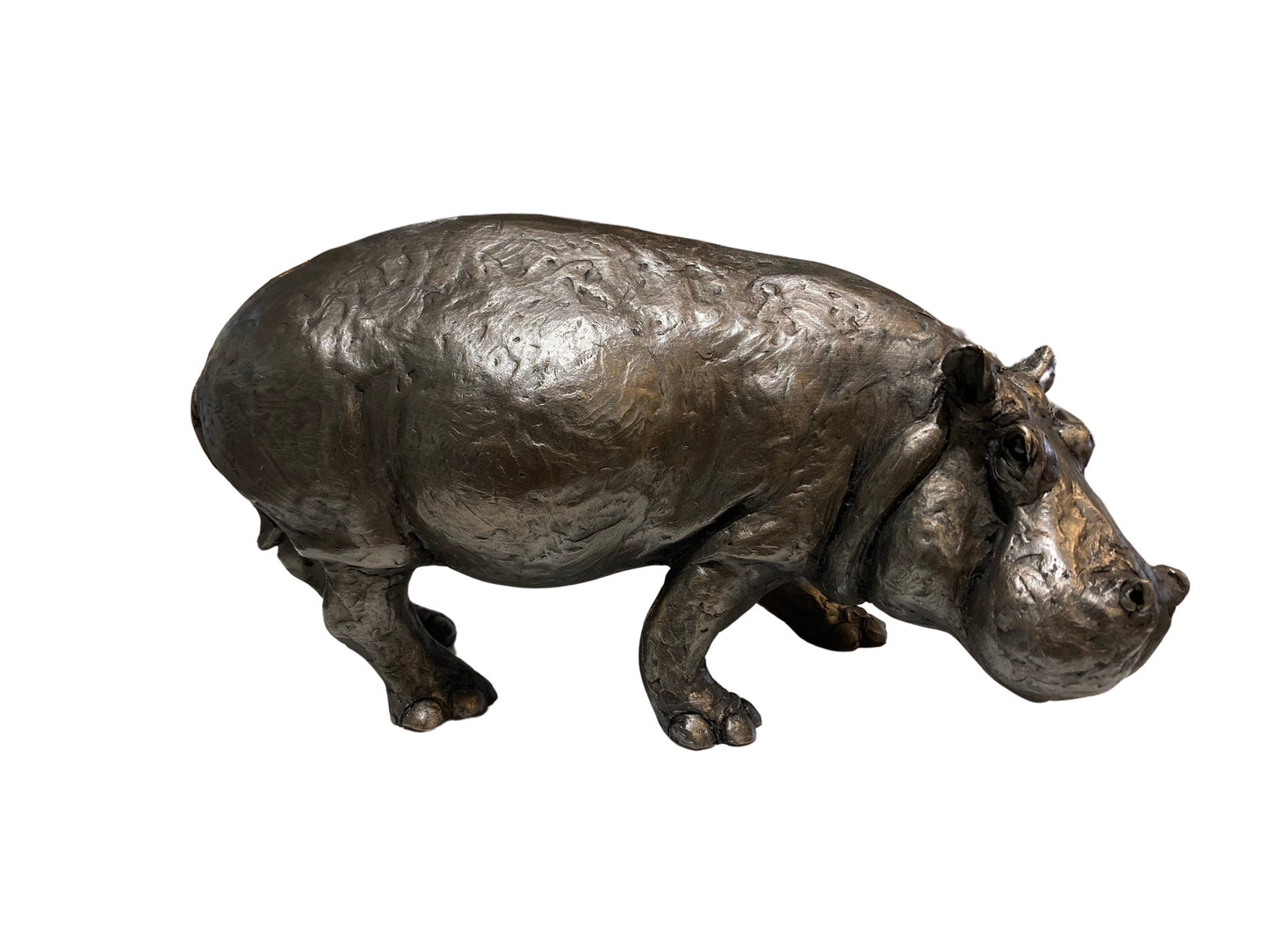 Hippo limited edition cold cast bronze sculpture - bronze