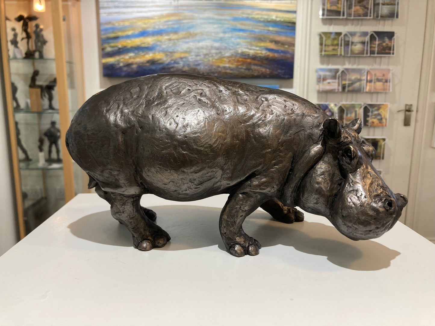 Hippo limited edition cold cast bronze sculpture - bronze