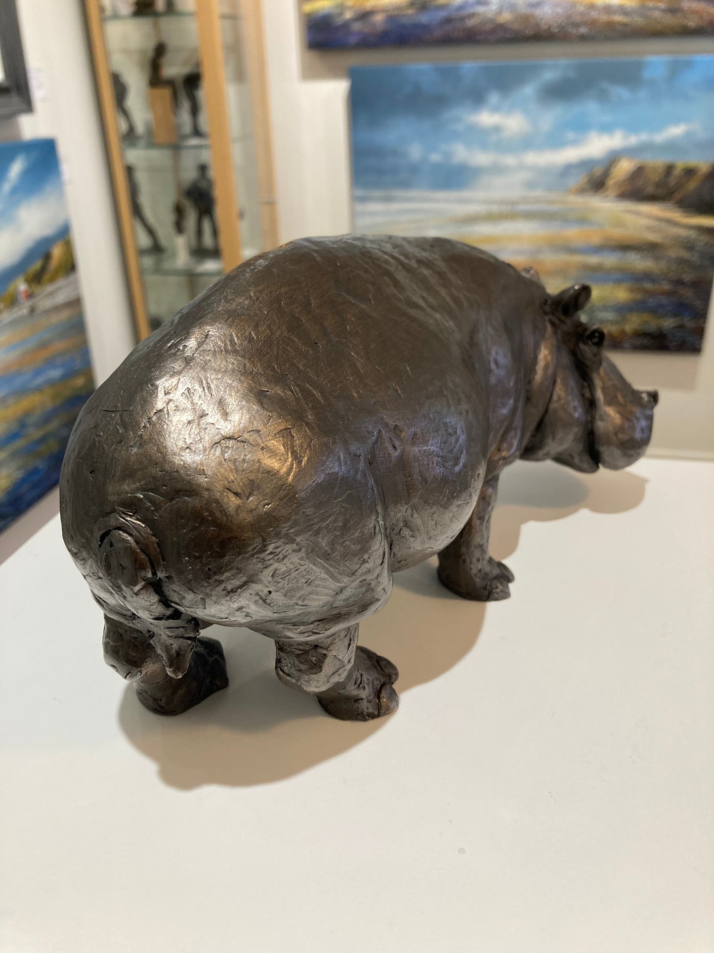 Hippo limited edition cold cast bronze sculpture - bronze