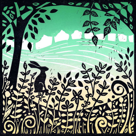 A Flurry Greeting Card by Joanna Padfield for sale at the Sanders and Christie Gallery in Sheringham.