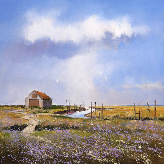 Barn at Thornham Art Print by Michael Sanders