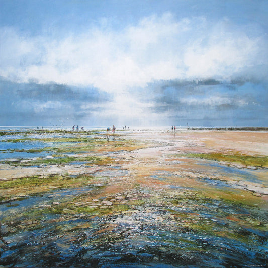 Rockpooling, Sheringham Beach Art Print by Michael Sanders