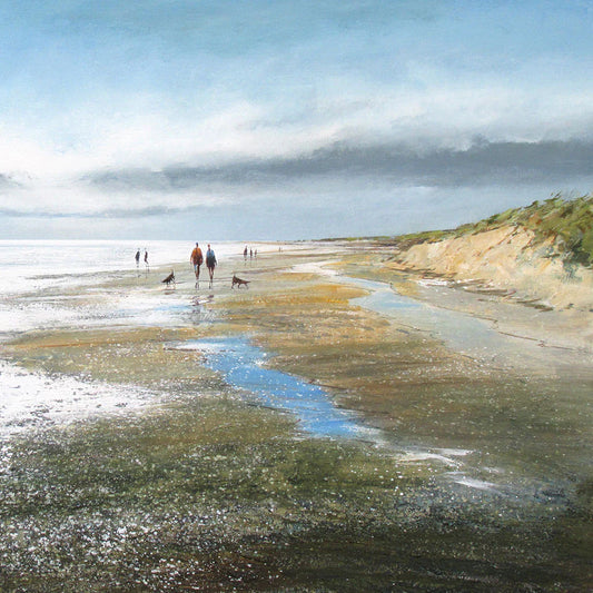 This Beachside Stroll Greetings Card by Michael Sanders is available to purchase online from the Sanders and Christie Gallery.