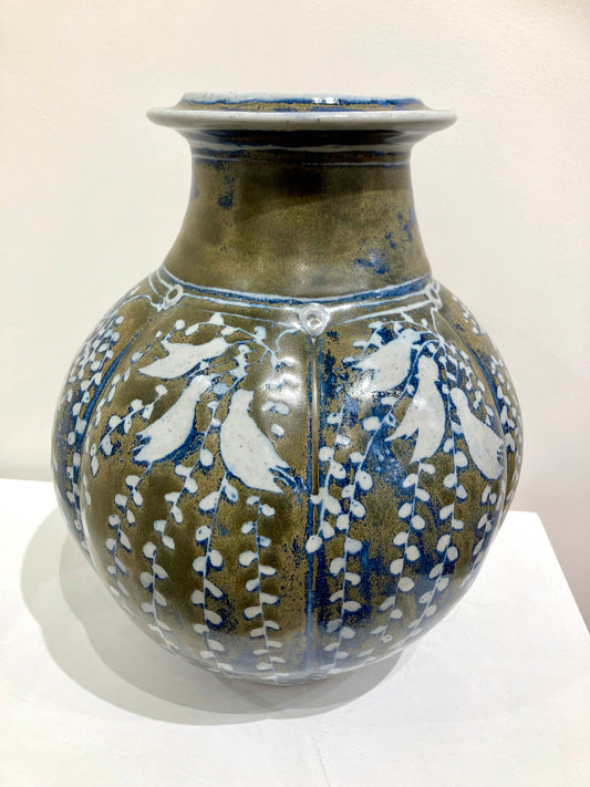 Large Blue to Gold Kowhai Flower Vase